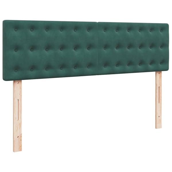 Ottoman-Bett mit Matratze & LEDs Dunkelgrün 140x200 cm Samt