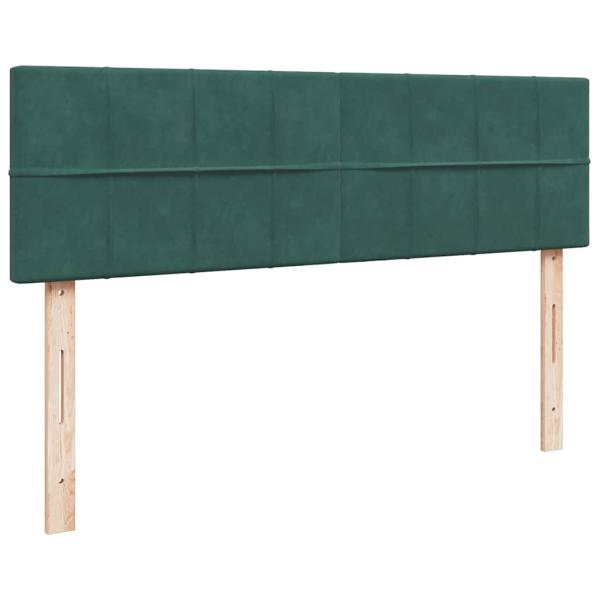 Ottoman-Bett mit Matratze & LEDs Dunkelgrün 140x200 cm Samt