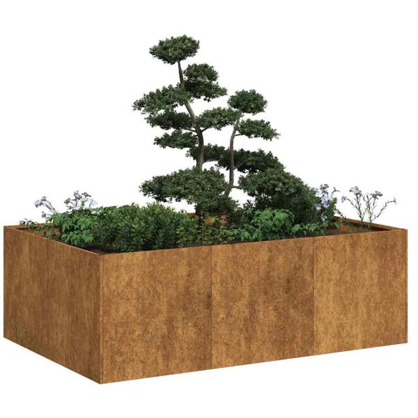 ARDEBO.de - Pflanzkübel Rostig 120x80x40 cm Wetterfester Stahl