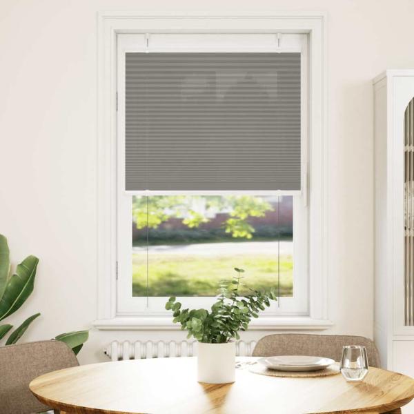 ARDEBO.de - Plissee Anthrazit 80x100 cm Stoffbreite 79,4 cm Polyester