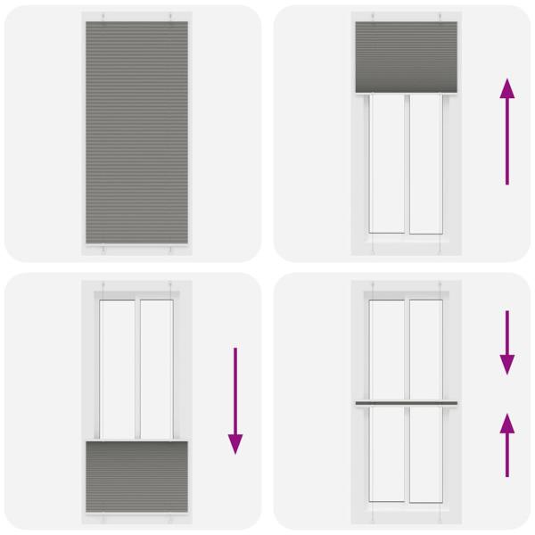 Plissee Anthrazit 95x200 cm Stoffbreite 94,4 cm Polyester