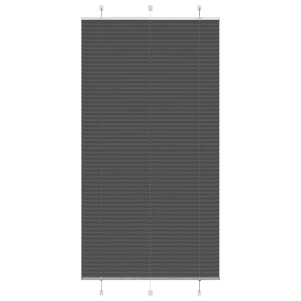 ARDEBO.de - Plissee Schwarz 110x200 cm Stoffbreite 109,4 cm Polyester