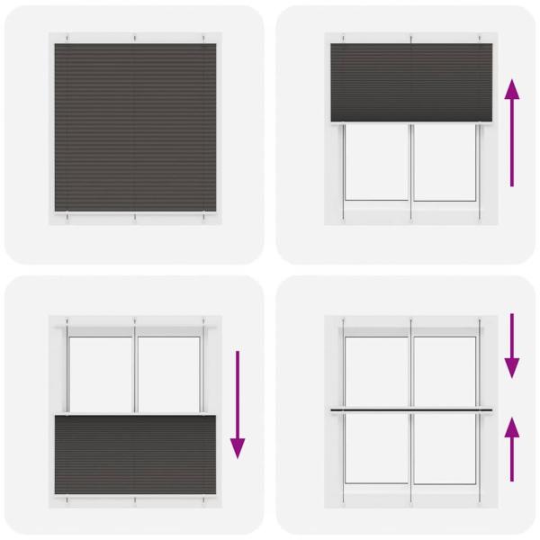 Plissee Schwarz 115x100 cm Stoffbreite 114,4 cm Polyester