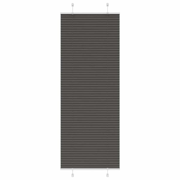 ARDEBO.de - Plissee Schwarz 75x200 cm Stoffbreite 74,4 cm Polyester
