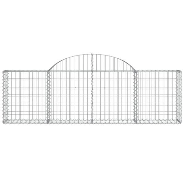 Gabione mit Hochbogen 200x30x60/80 cm Verzinktes Eisen
