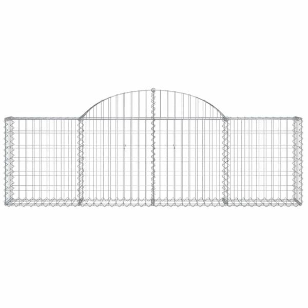 Gabione mit Hochbogen 200x30x60/80 cm Verzinktes Eisen