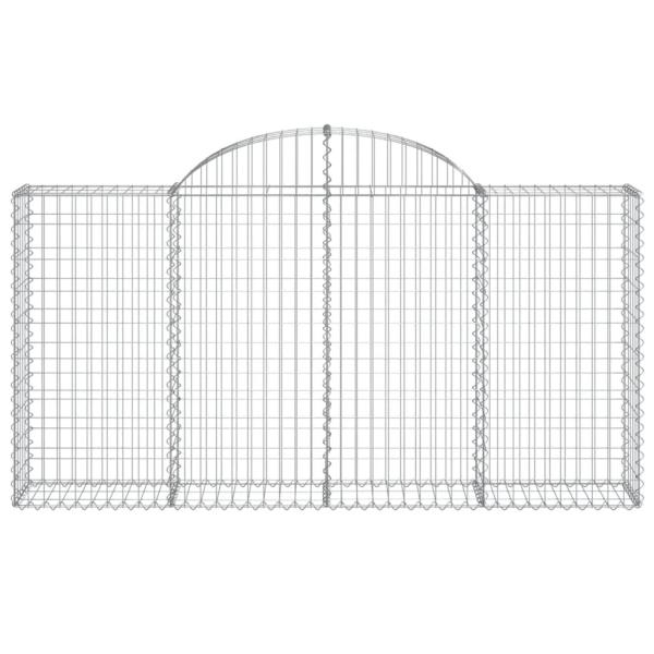 Gabione mit Hochbogen 200x30x100/120 cm Verzinktes Eisen