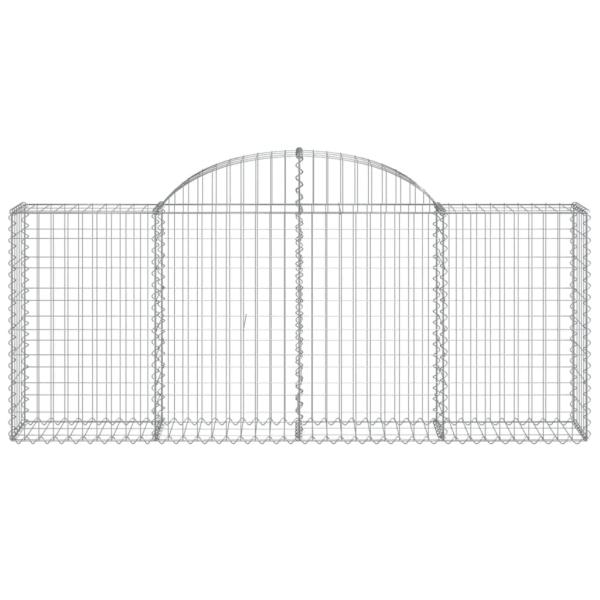 Gabione mit Hochbogen 200x30x80/100 cm Verzinktes Eisen