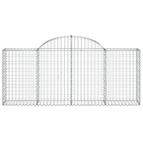 Gabione mit Hochbogen 200x30x80/100 cm Verzinktes Eisen