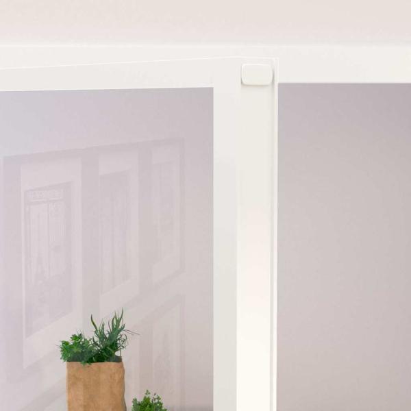 Innentür Weiß 93x201,5 cm Hartglas & Aluminium Schlank