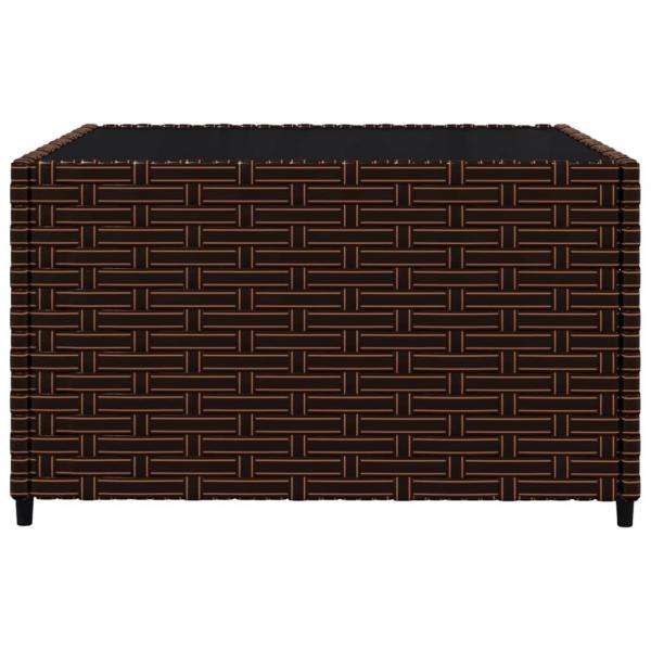 3-tlg. Garten-Lounge-Set mit Kissen Braun Poly Rattan