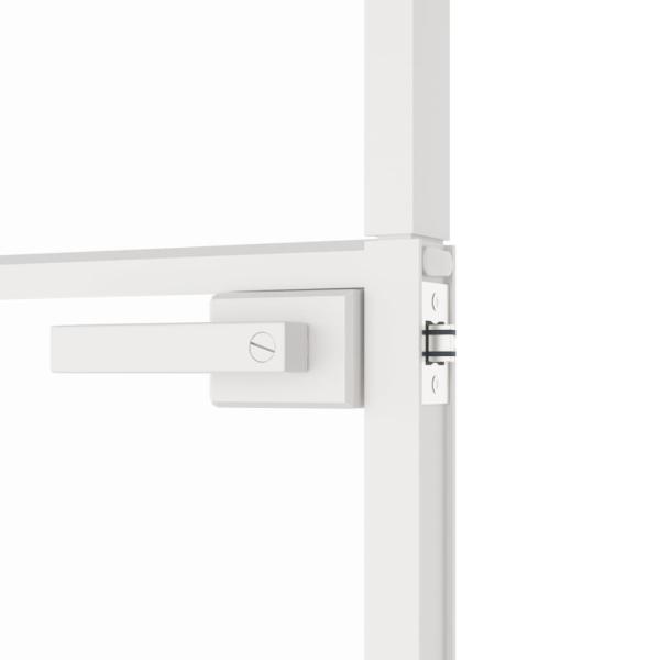 Innentür Weiß 102x201,5 cm Hartglas & Aluminium Schlank