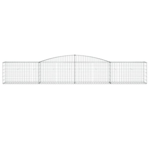 Gabione mit Hochbogen 400x50x60/80 cm Verzinktes Eisen