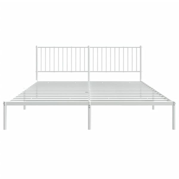 Bettgestell mit Kopfteil Metall Weiß 183x213 cm