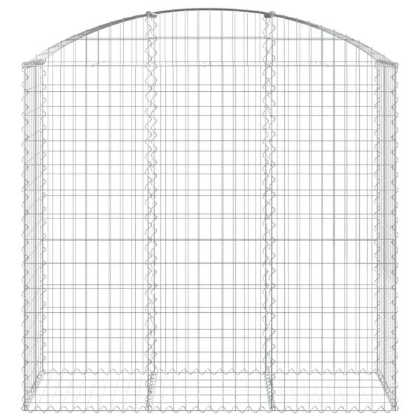 Gabione mit Hochbogen 150x50x140/160 cm Verzinktes Eisen