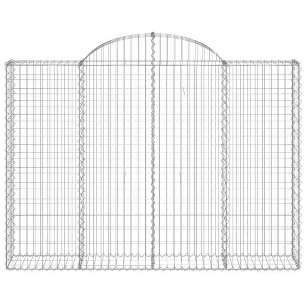 Gabione mit Hochbogen 200x30x140/160 cm Verzinktes Eisen