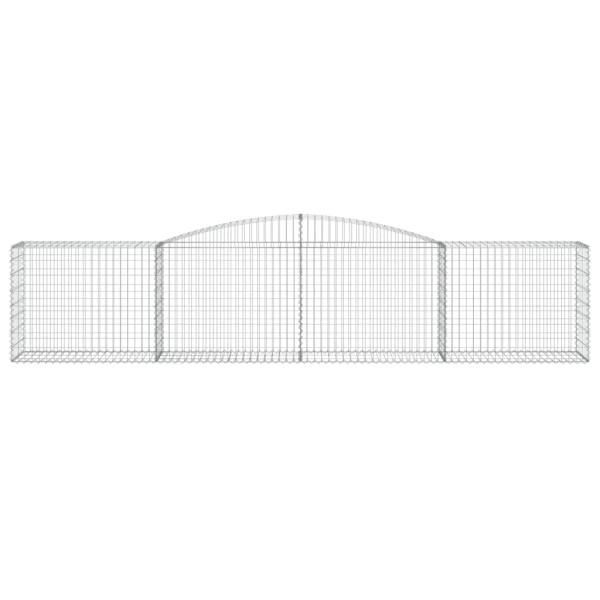 Gabione mit Hochbogen 400x50x80/100 cm Verzinktes Eisen