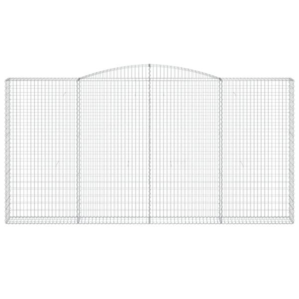 Gabione mit Hochbogen 400x30x200/220 cm Verzinktes Eisen