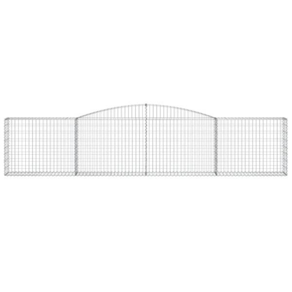 Gabione mit Hochbogen 400x30x80/100 cm Verzinktes Eisen
