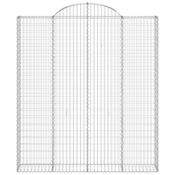 Gabione mit Hochbogen 200x30x220/240 cm Verzinktes Eisen