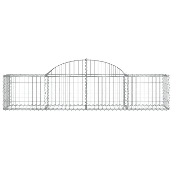 Gabione mit Hochbogen 200x50x40/60 cm Verzinktes Eisen