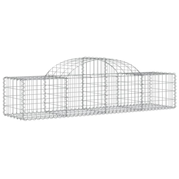 Gabione mit Hochbogen 200x50x40/60 cm Verzinktes Eisen