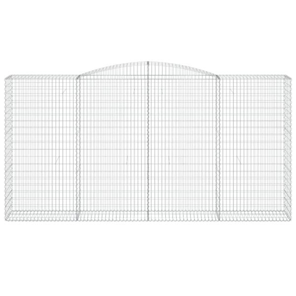 Gabione mit Hochbogen 400x50x200/220 cm Verzinktes Eisen