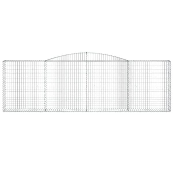 Gabione mit Hochbogen 400x30x120/140 cm Verzinktes Eisen