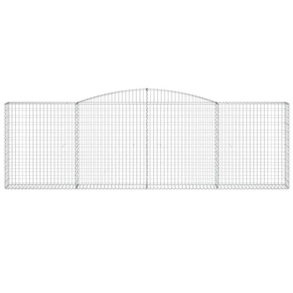 Gabione mit Hochbogen 400x30x120/140 cm Verzinktes Eisen