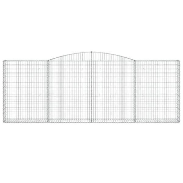 Gabione mit Hochbogen 400x30x140/160 cm Verzinktes Eisen