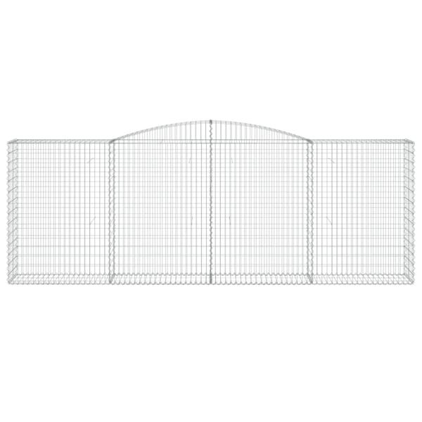 Gabione mit Hochbogen 400x50x140/160 cm Verzinktes Eisen