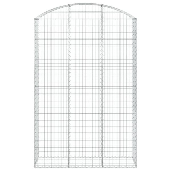 Gabione mit Hochbogen 150x50x220/240 cm Verzinktes Eisen