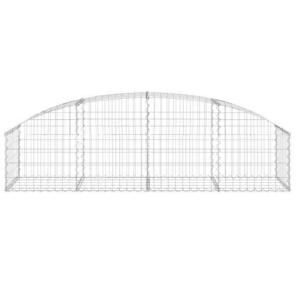 Gabione mit Hochbogen 200x50x40/60 cm Verzinktes Eisen