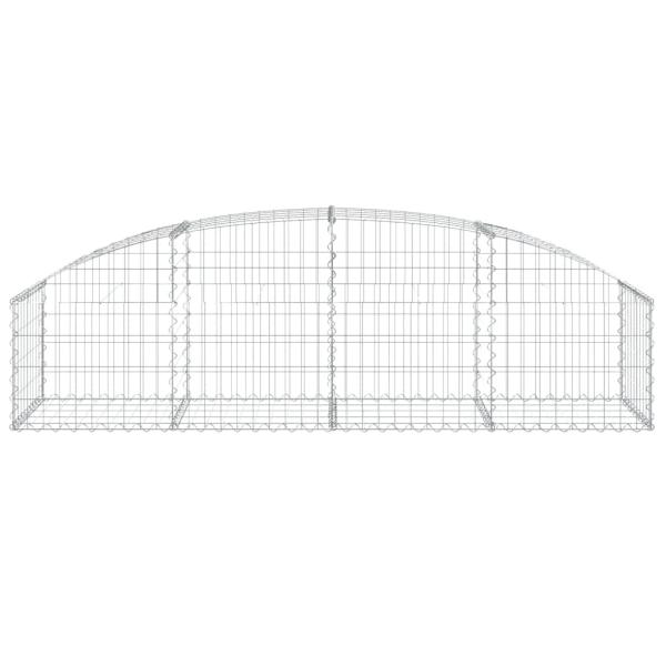 Gabione mit Hochbogen 200x50x40/60 cm Verzinktes Eisen