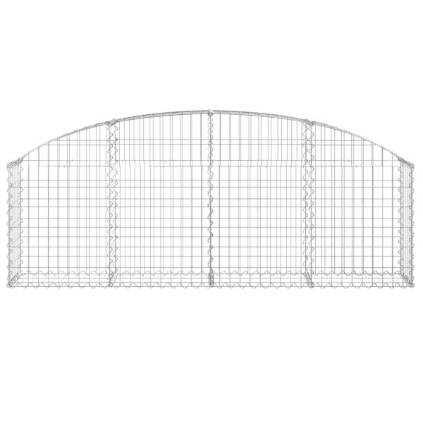 Gabione mit Hochbogen 200x30x60/80 cm Verzinktes Eisen