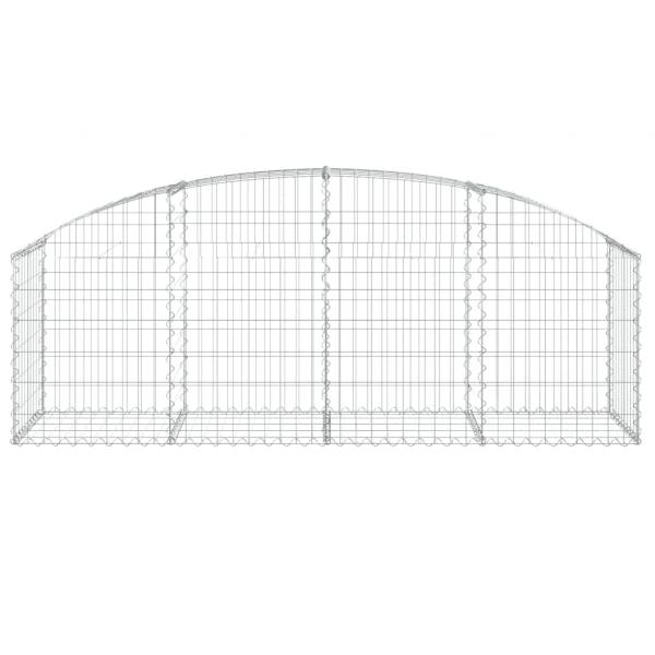 Gabione mit Hochbogen 200x50x60/80 cm Verzinktes Eisen
