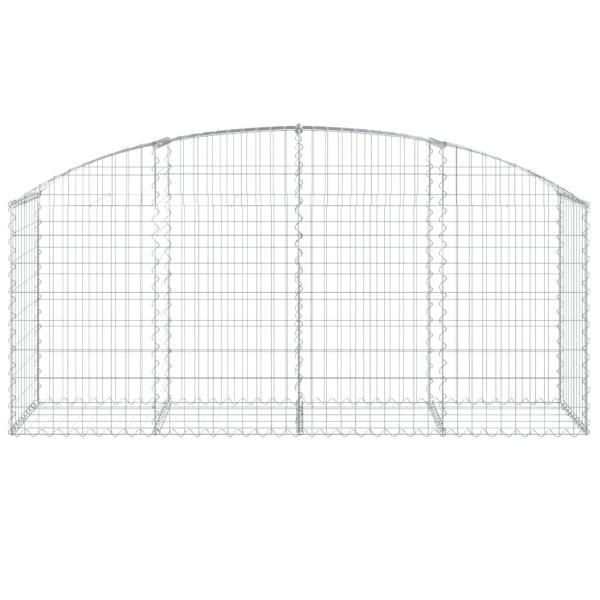 Gabione mit Hochbogen 200x50x80/100 cm Verzinktes Eisen