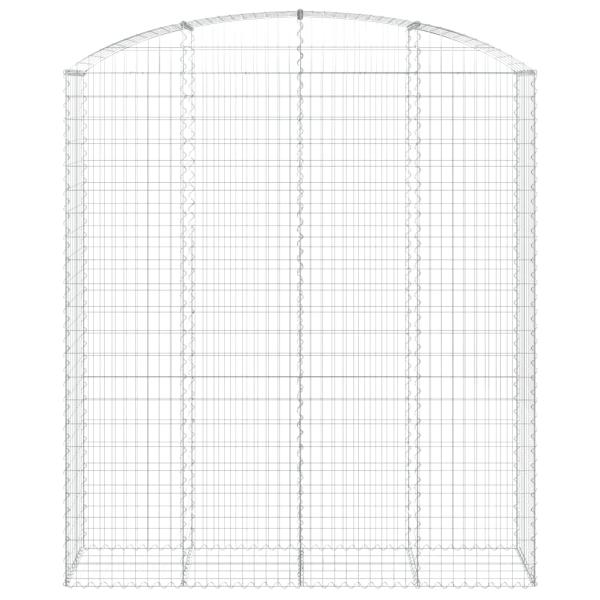 Gabione mit Hochbogen 200x50x220/240 cm Verzinktes Eisen