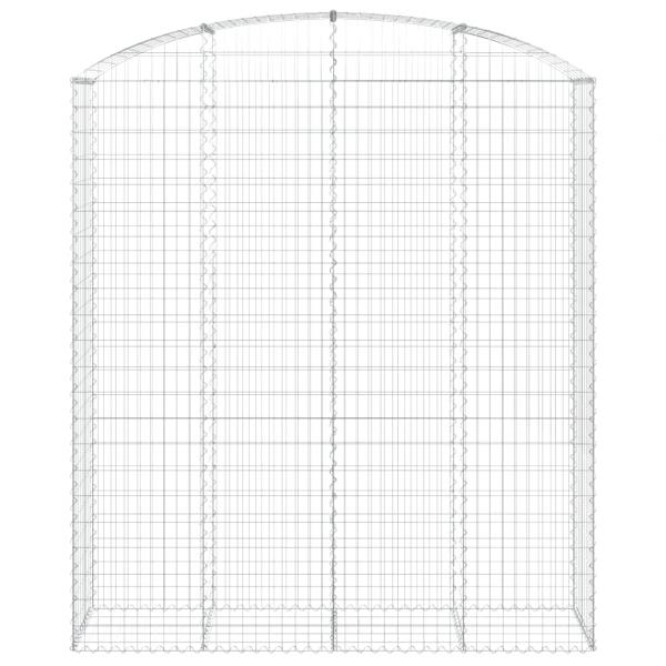 Gabione mit Hochbogen 200x50x220/240 cm Verzinktes Eisen