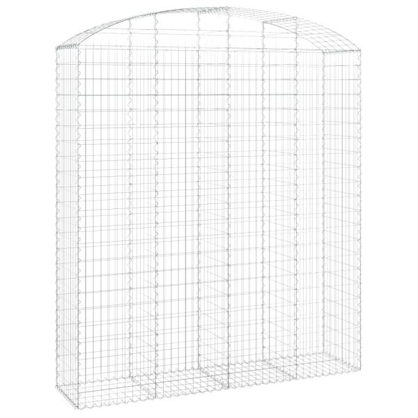 Gabione mit Hochbogen 200x50x220/240 cm Verzinktes Eisen