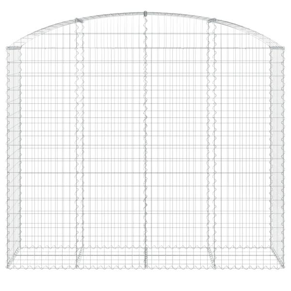 Gabione mit Hochbogen 200x50x160/180 cm Verzinktes Eisen