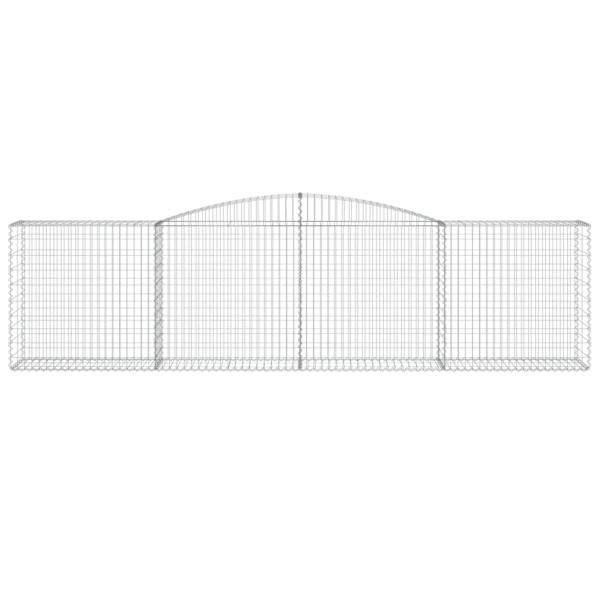 Gabione mit Hochbogen 400x50x100/120 cm Verzinktes Eisen