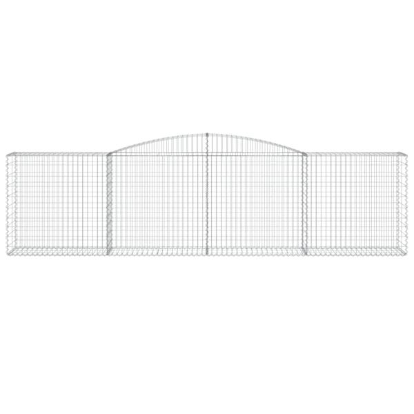 Gabione mit Hochbogen 400x50x100/120 cm Verzinktes Eisen