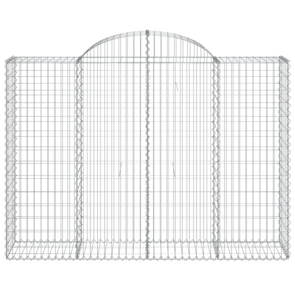 Gabione mit Hochbogen 200x50x140/160 cm Verzinktes Eisen