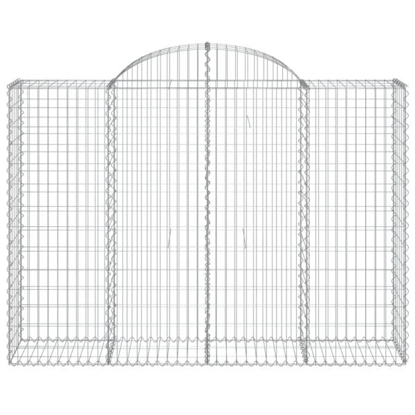 Gabione mit Hochbogen 200x50x140/160 cm Verzinktes Eisen