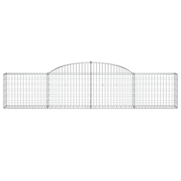 Gabione mit Hochbogen 300x30x60/80 cm Verzinktes Eisen