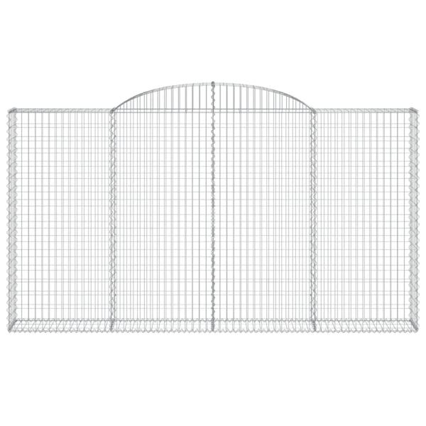 Gabione mit Hochbogen 300x30x160/180 cm Verzinktes Eisen