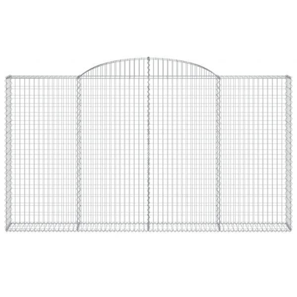 Gabione mit Hochbogen 300x30x160/180 cm Verzinktes Eisen