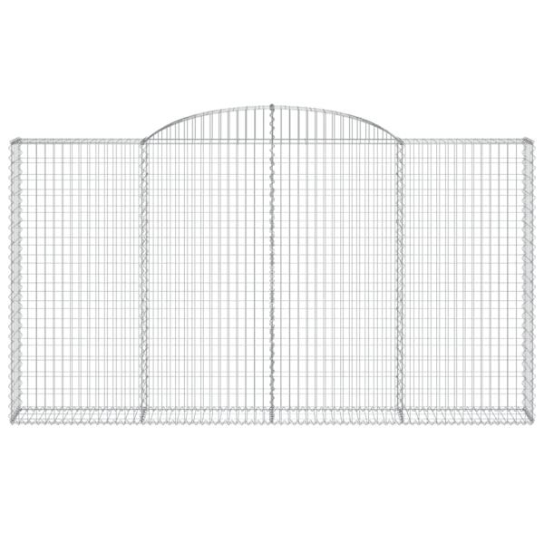 Gabione mit Hochbogen 300x30x160/180 cm Verzinktes Eisen