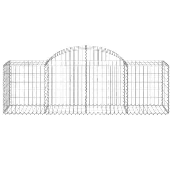 Gabione mit Hochbogen 200x50x60/80 cm Verzinktes Eisen
